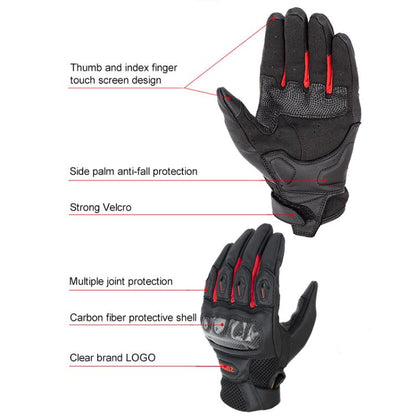 SOMAN  MG21 Motorcycle Sheepskin Carbon Fiber Gloves Off-road Riding Anti-slip Gloves, M, L, XL, XXL