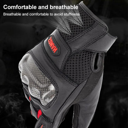 SOMAN  MG21 Motorcycle Sheepskin Carbon Fiber Gloves Off-road Riding Anti-slip Gloves, M, L, XL, XXL