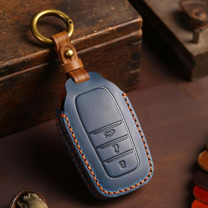 For Toyota Corolla 3-button B111 Crazy Horse Cowhide Car Key Protection Cover, For Toyota Corolla 3-button