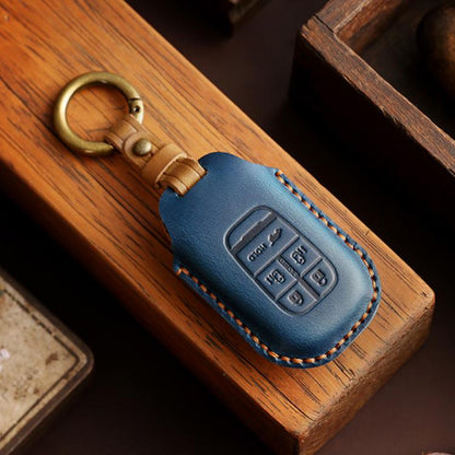 For Honda Odyssey 2024 Hallmo Crazy Horse Cowhide Car Key Protection Cover, For Honda Odyssey 2024 2-button, For Honda Odyssey 2024 5-button, For Honda Odyssey 2024 6-button
