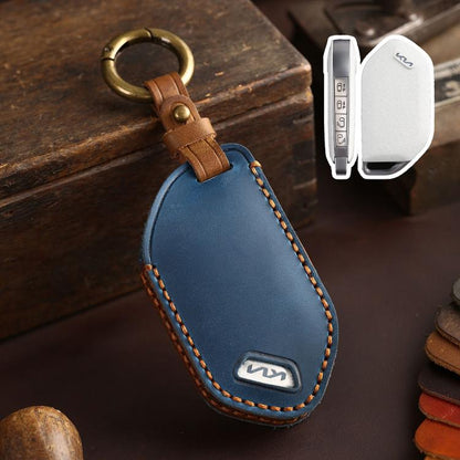 For Kia K3 / K5 2024 Hallmo Crazy Horse Cowhide Car Key Protection Cover, For Kia K3 5-button, For Kia K3 6-button, For Kia K3 7-button, For Kia K3 8-button, For Kia K3 9-button