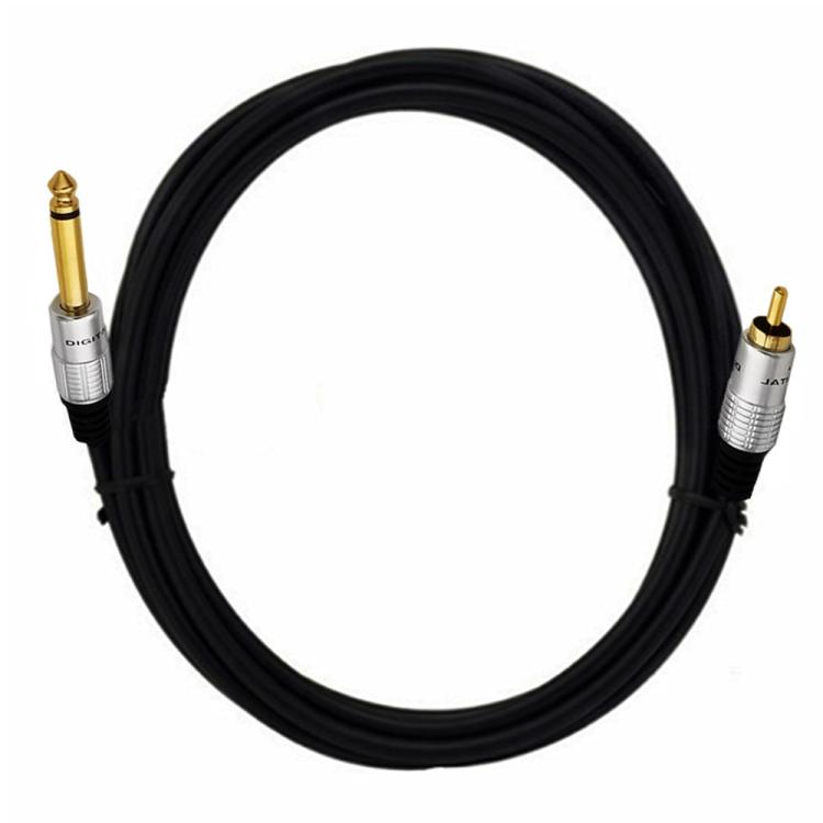6.35mm Mono Plug Male to RCA Male Audio Adapter Cable for Ampfler, Speaker, Guitar, 0.3m, 1.8m, 3m