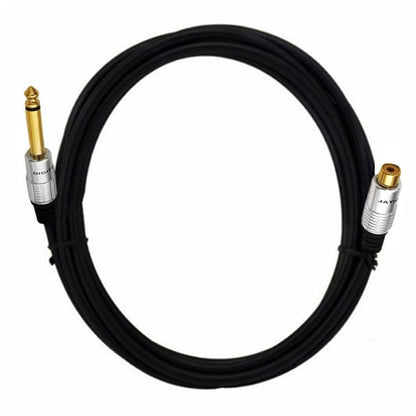 6.35mm Mono Plug Male to RCA Female Audio Adapter Cable for Ampfler, Speaker, Guitar, 0.3m, 1.8m, 3m