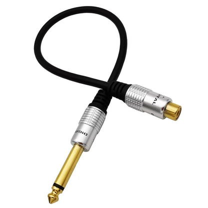 6.35mm Mono Plug Male to RCA Female Audio Adapter Cable for Ampfler, Speaker, Guitar, 0.3m, 1.8m, 3m