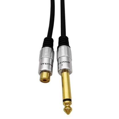 6.35mm Mono Plug Male to RCA Female Audio Adapter Cable for Ampfler, Speaker, Guitar, 0.3m, 1.8m, 3m