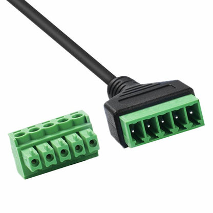 S-Video 8 Pin Male to 5 Pin Female Bolt Screw with Shield Terminals Pluggable Type Adapter Cable, 0.3m