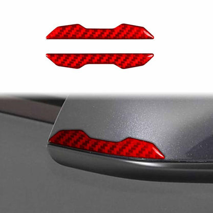 For Tesla Model 3 / Y / S / X 2pcs/Set Carbon Fiber Car Rearview Mirror Anti-collision Decorative Sticker, Car Rearview Mirror Anti-collision