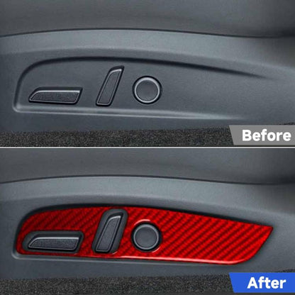 For Tesla Model 3 2023- 2pcs/Set Carbon Fiber Car Seat Adjustment Panel Decorative Sticker, 2pcs/Set Car Seat Adjustment Panel, Left Drive, 2pcs/Set Car Seat Adjustment Panel, Right Drive