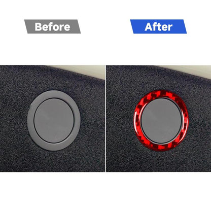 For Tesla Model 3 2023- Carbon Fiber Car Trunk Button Frame Decorative Sticker, Car Trunk Button Frame