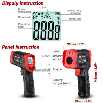TRSI TA600A+ Infrared Thermometer Measuring Range -32 to 400 Degrees Celsius, TA600A+