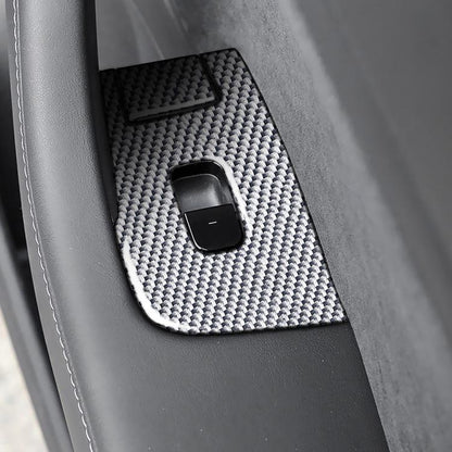 For Tesla Model 3 2017-2022 / Y 2020-2024 6pcs/Set Carbon Fiber Car Window Lift Panel Decorative Sticker, Car Window Lift Panel, Left Drive, Car Window Lift Panel, Right Drive