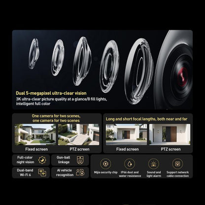 Original Xiaomi Outdoor Camera 4 MJSXJ10HL Dual 5MP 3K Ultra HD IP66 Waterproof, MJSXJ10HL