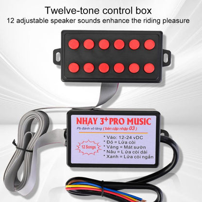 12V / 24V Universal Car Horn Controller 12 Sound Effects Sound Control Speaker, with Button, 12 Sound, with Button