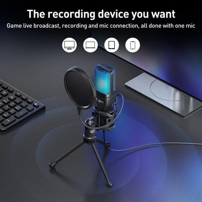 Yanmai SF-777R RGB Light Desktop Noise Reduction Microphone with Anti-spray Net, SF-777R