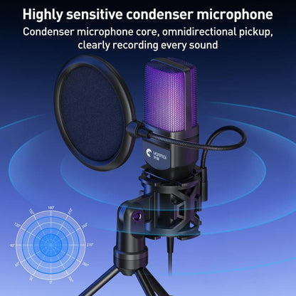 Yanmai SF-777R RGB Light Desktop Noise Reduction Microphone with Anti-spray Net, SF-777R