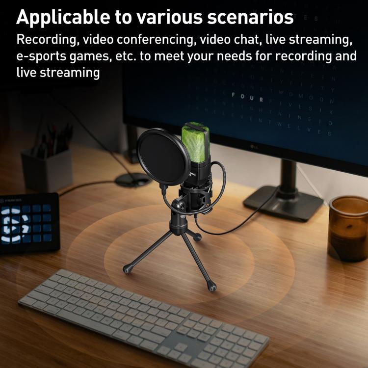 Yanmai SF-777R RGB Light Desktop Noise Reduction Microphone with Anti-spray Net, SF-777R