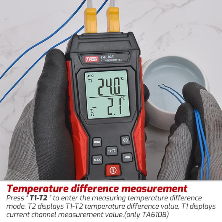 TRSI TA610A Industrial Handheld K-Type Thermocouple Thermometer, Single Channel, without Ambient Temperature, TA610A