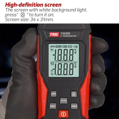TRSI TA616A Industrial Handheld K-Type Thermocouple Thermometer, Single Channel, Basic Version, TA616A