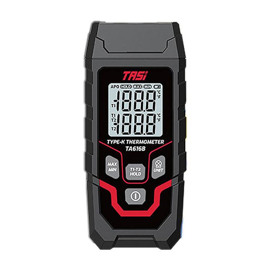 TRSI TA616B Industrial Handheld K-Type Thermocouple Thermometer, Dual Channel, Basic Version, TA616B