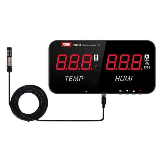 TRSI TA623B Industrial Wall-mounted Thermometer Hygrometer, External 5-meter Probe, TA623B