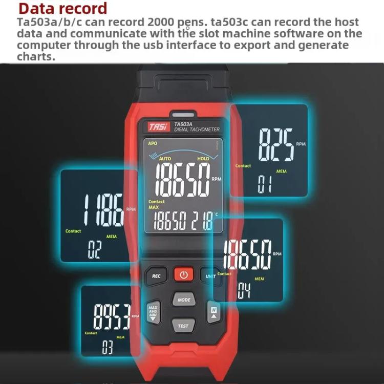 Portable Measuring Speed Meter Digital Display Laser Tachometer, TASI Non-contact, TASI Contact, TASI Contact and Non-contact Dual Use
