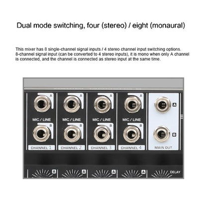 TEYUN Q48 8-Channels Microphone Audio Mixer, Q48