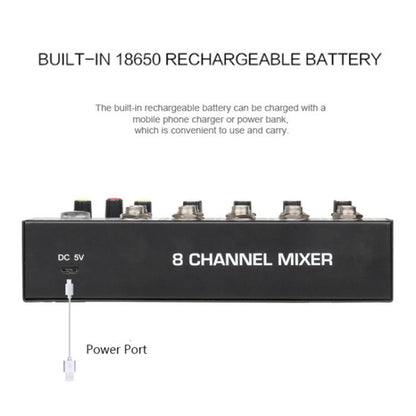 TEYUN Q48 8-Channels Microphone Audio Mixer, Q48