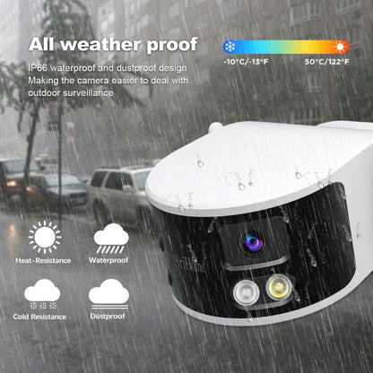 SriHome SH070 4MP Binocular Stitching Ultra-wide Angle Waterproof Camera Supports Full-color Night Vision, AU Plug, UK Plug, EU Plug, US Plug