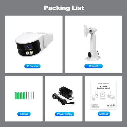 SriHome SH070 4MP Binocular Stitching Ultra-wide Angle Waterproof Camera Supports Full-color Night Vision, AU Plug, UK Plug, EU Plug, US Plug