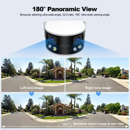 SriHome SH070 4MP Binocular Stitching Ultra-wide Angle Waterproof Camera Supports Full-color Night Vision, AU Plug, UK Plug, EU Plug, US Plug