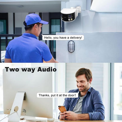 SriHome SH070 4MP Binocular Stitching Ultra-wide Angle Waterproof Camera Supports Full-color Night Vision, AU Plug, UK Plug, EU Plug, US Plug