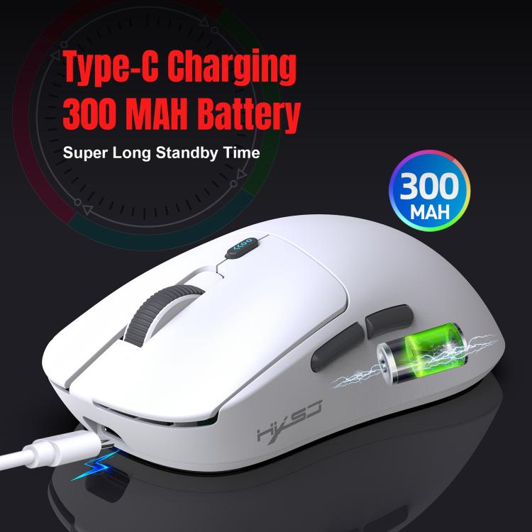 HXSJ T68 3 Modes Wired 2.4G BT5.1 Wireless Lightweight Gaming Mouse, T68