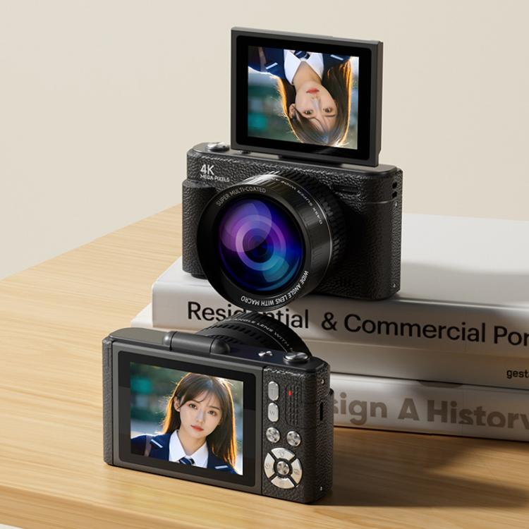 V5 64MP Retro Digital Camera 4K Recording 180 Flip Screen, Large Lens, Small Lens