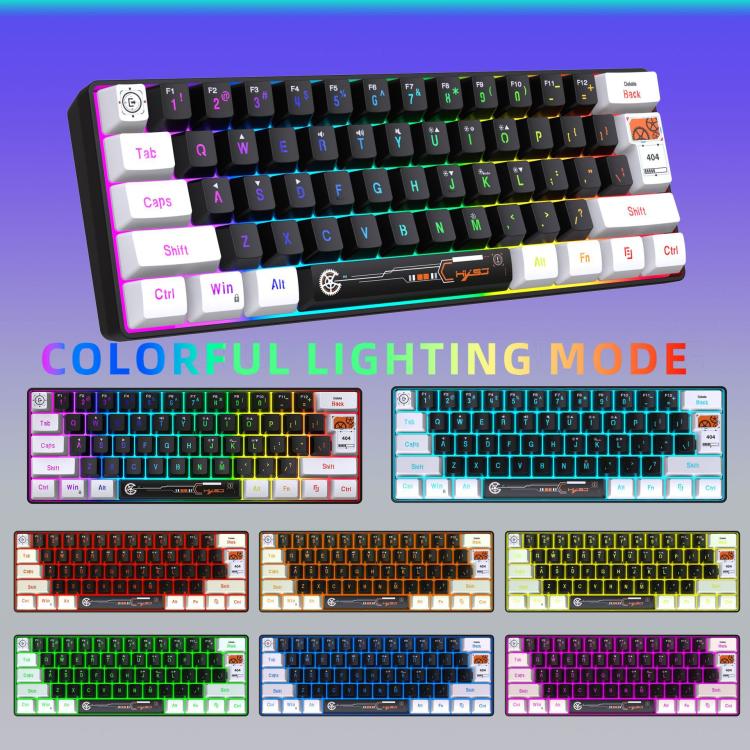HXSJ V700WB Wired RGB Backlit Membrane Keyboard 61 Key Caps, Cable Length: 1.7m, V700WB