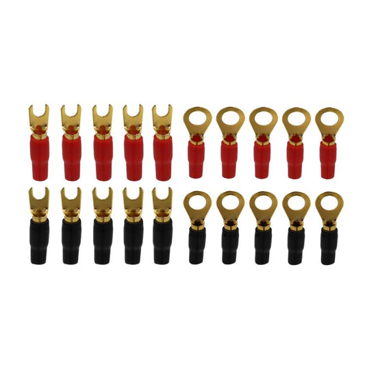 10 Pairs / Set 8GA Car Audio Modification Brass Terminal Crimp, 10 Pairs / Set