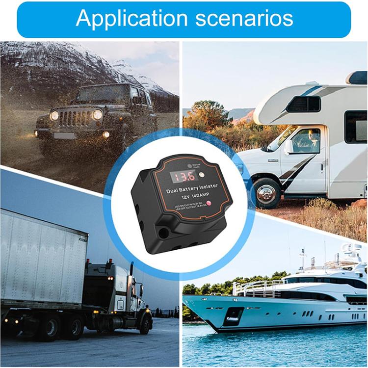 IP68 12V 140A Car Smart Dual Battery Isolation Controller with Digital Display Voltmeter, 3m Set, 5m Set, 7m Set, 8m Set