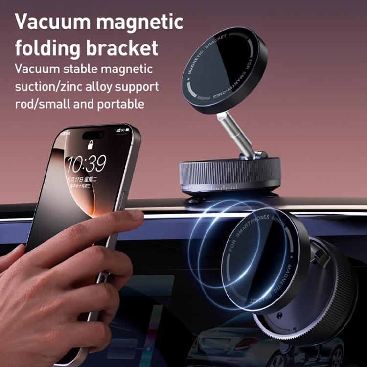 K10A Three-axis Folding Vacuum Adsorption Magnetic Car Phone Holder, K10A (White), K10A (Black)