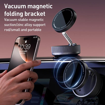 K10A Three-axis Folding Vacuum Adsorption Magnetic Car Phone Holder, K10A (White), K10A (Black)