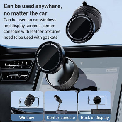 K10A Three-axis Folding Vacuum Adsorption Magnetic Car Phone Holder, K10A (White), K10A (Black)