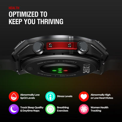 Zeblaze Stratos 4 Rugged Outdoor GPS Smart Watch 1.43 inch Screen 5 ATM & IP69K