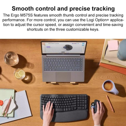 Logitech ERGO M575S Trackball Professional CAD Work Wireless Bluetooth Mouse, ERGO M575S