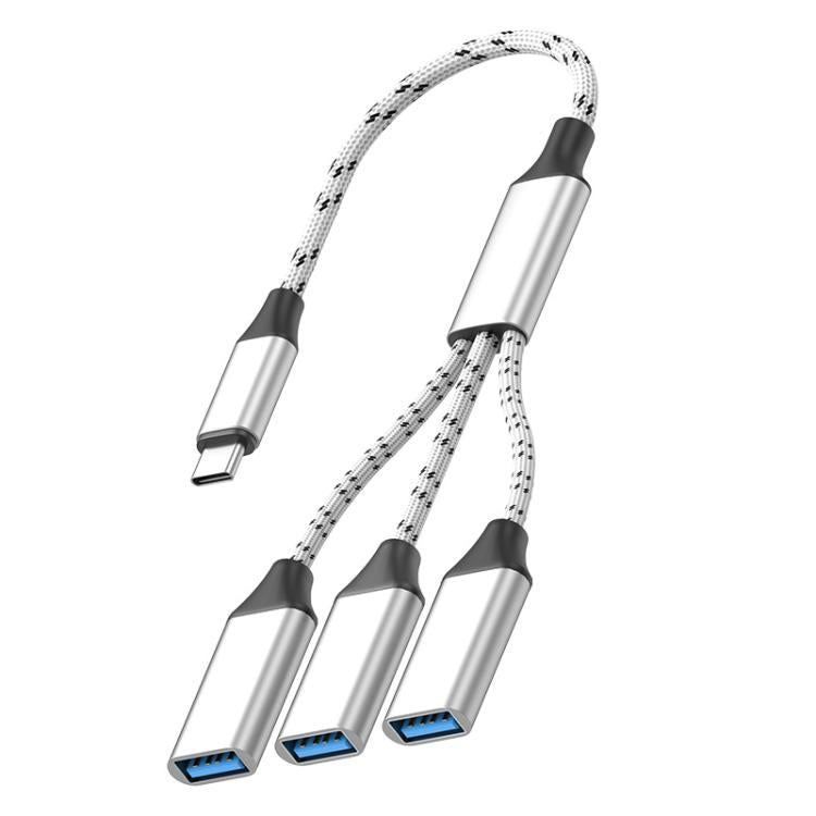 3 in 1 OTG Expander Splitter Dock Station, USB-A to USB-A, USB-C / Type-C to USB-A