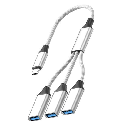 3 in 1 OTG Expander Splitter Dock Station, USB-A to USB-A, USB-C / Type-C to USB-A