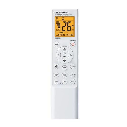 CHUNGHOP K-2098E Universal Air Conditioner Remote Control with Flashlight and LCD Backlight, K-2098E
