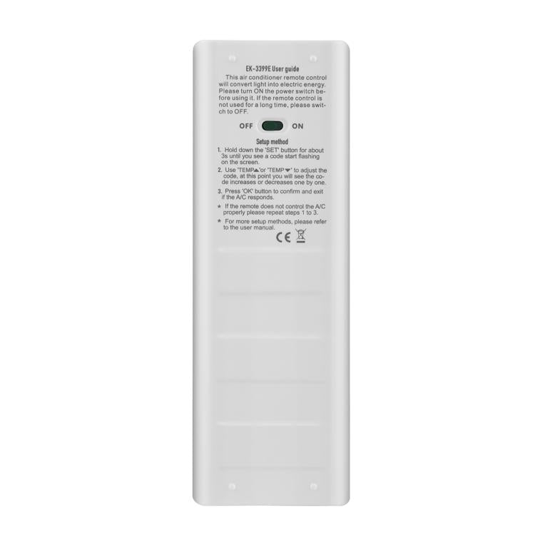 CHUNGHOP EK-3399ES Optoelectronic Energy Universal Air Conditioner Remote Control with LCD Backlight, EK-3399ES