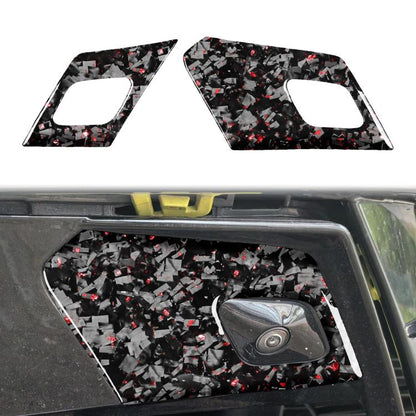 2pcs/Set Forged Gold Foil Carbon Fiber Car Door Radar Decorative Sticker for Chevrolet Corvette C8 2020-, Left and Right Driver, Door Radar