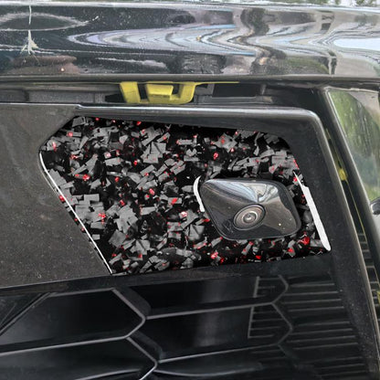 2pcs/Set Forged Gold Foil Carbon Fiber Car Door Radar Decorative Sticker for Chevrolet Corvette C8 2020-, Left and Right Driver, Door Radar