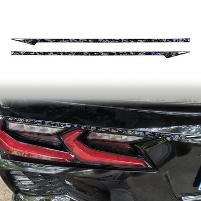 2pcs/Set Forged Gold Foil Carbon Fiber Car Taillight Decorative Sticker for Chevrolet Corvette C8 2020-, Left and Right Driver, Taillight