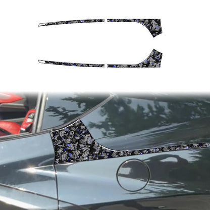 4pcs/Set Forged Gold Foil Carbon Fiber Car Rear Sides Decorative Sticker for Chevrolet Corvette C8 2020-, Left and Right Driver, Rear Sides