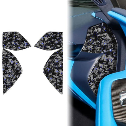 4pcs/Set Forged Gold Foil Carbon Fiber Car Front Slot Decorative Sticker for Chevrolet Corvette C8 2020-, Left and Right Driver, Front Slot